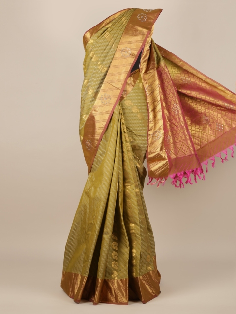 

Pothys Olive Green Woven Design Pure Silk Saree