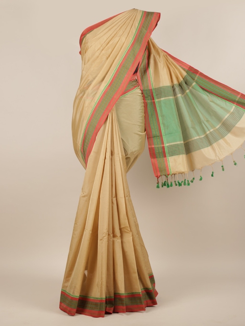 

Pothys Cream-Coloured Solid Silk Cotton Saree