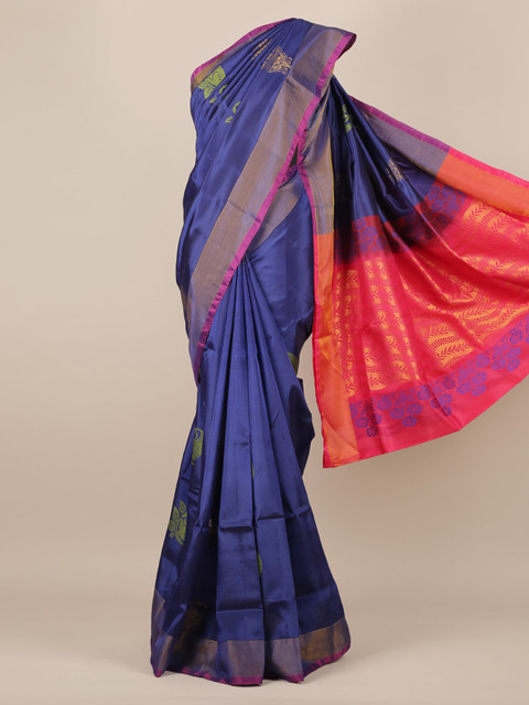 

Pothys Blue Woven Design Pure Silk Saree