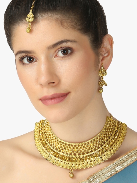 

Adwitiya Collection Gold-Toned Copper Gold-Plated Antique Necklace