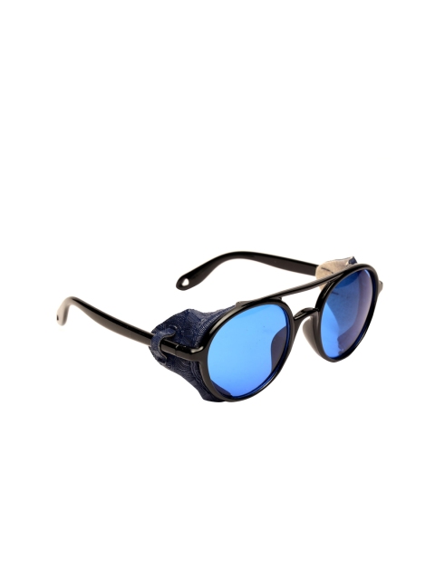

Fuzoku Men Blue Lens & Black Round Sunglasses FZKSS2020SG0080