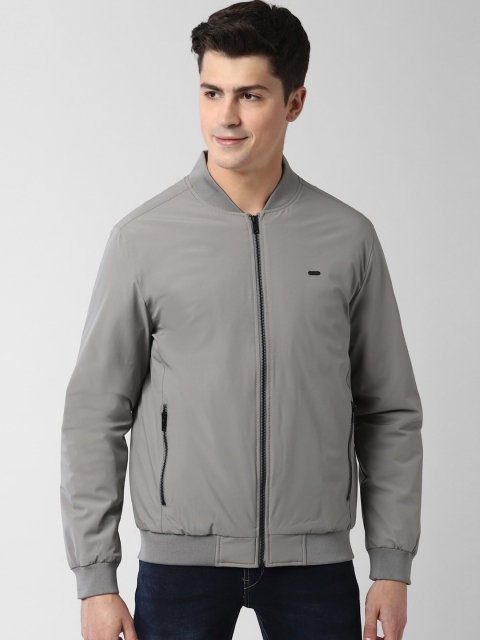 

Peter England Casuals Men Grey Colourblocked Windcheater Bomber