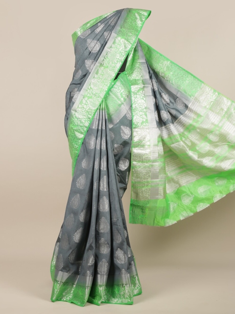 

Pothys Grey Woven Design Jute Silk Saree