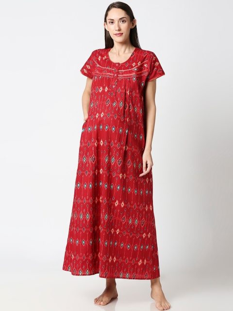 

AV2 Red & Blue Printed Nightdress