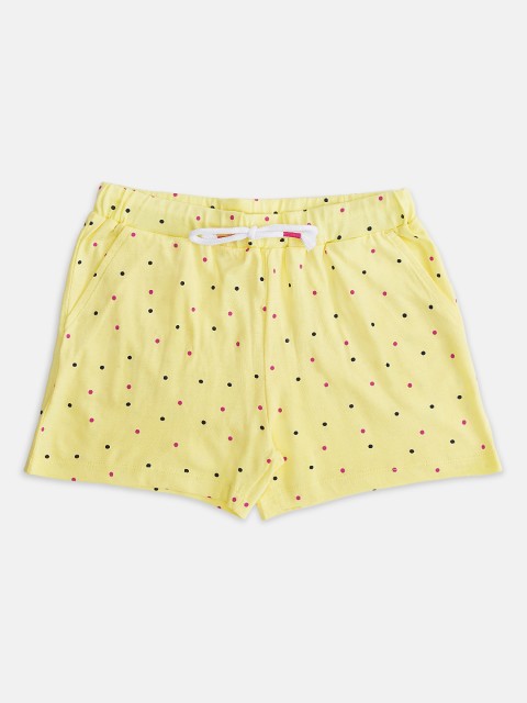 

Pantaloons Junior Girls Yellow Printed Regular Fit Shorts