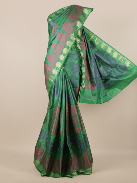 

Pothys Green Pure Silk Woven Design Tussar Saree