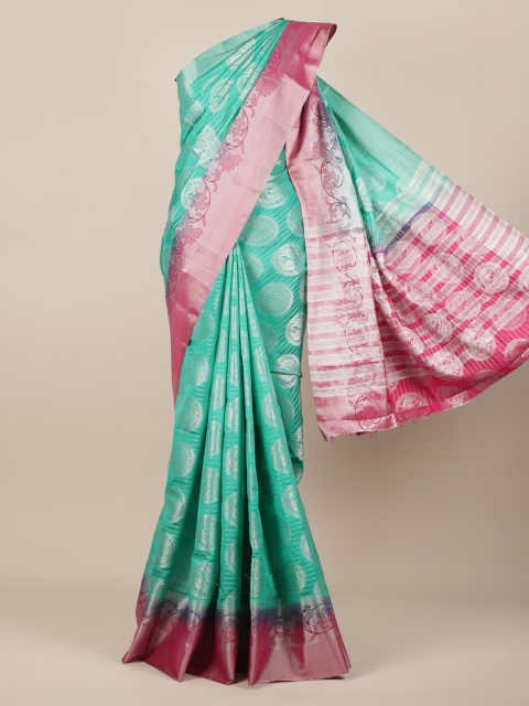 

Pothys Green Woven Design Jute Silk Saree
