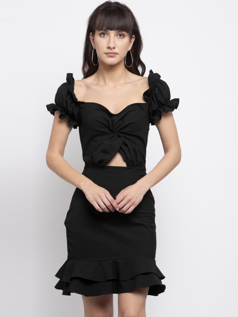 

EMBLAZE Women Black Solid Sheath Dress