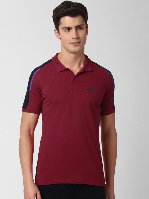 

Peter England Casuals Men Maroon Solid Polo Collar T-shirt
