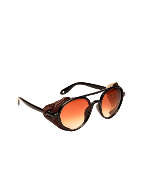 

Fuzoku Men Orange Lens & Brown Round Sunglasses FZKSS2020SG0077