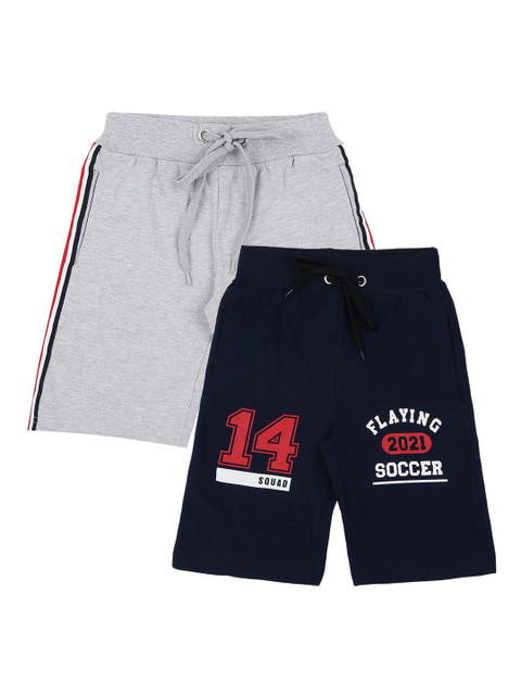 

RAINE AND JAINE Boys Navy Blue Printed Regular Fit Regular Shorts