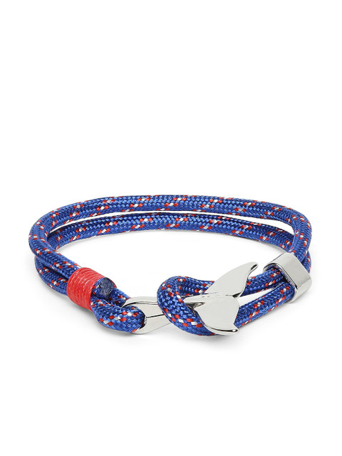 

OOMPH Men Blue Whale Tail Nautical Knot Rope Handmade Wrap Bracelet