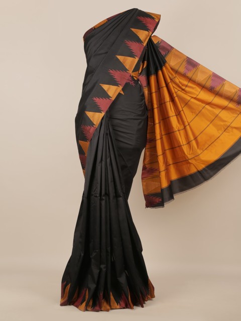 

Pothys Black Solid Art Silk Saree
