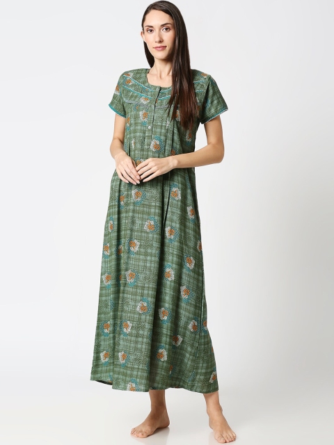

AV2 Green & Yellow Printed Nightdress