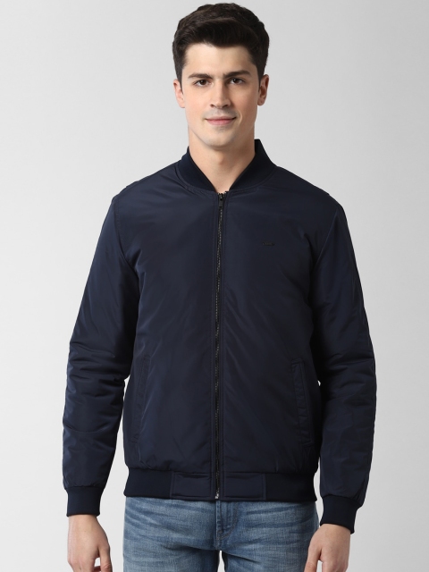 

Peter England Casuals Men Navy Blue Solid Windcheater Bomber