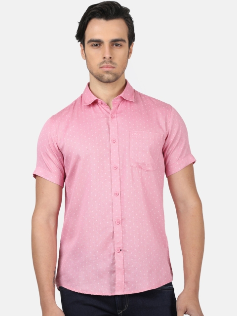 

Monte Carlo Men Pink Slim Fit Printed Casual Shirt