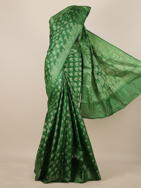 

Pothys Green Pure Silk Woven Design Tussar Saree
