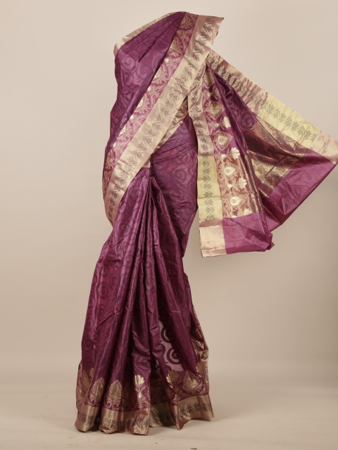 

Pothys Purple Pure Silk Woven Design Tussar Saree