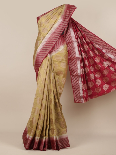 

Pothys Brown & Pink Jute Silk Woven Design Saree