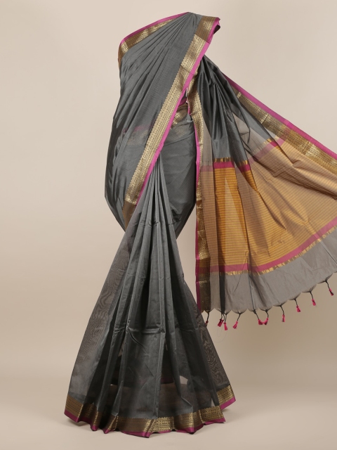 

Pothys Grey Solid Silk Cotton Saree