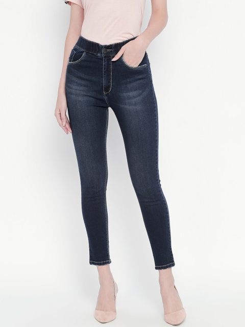 

PURPLE WATER Women Blue Slim Fit High-Rise Clean Look Jeans