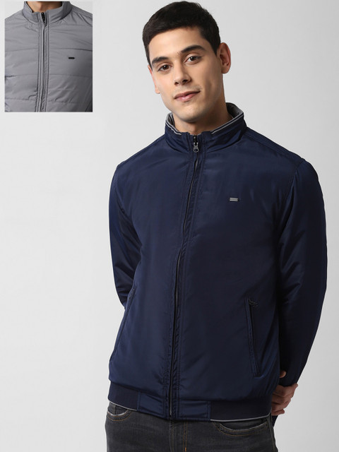 

Peter England Casuals Men Grey Solid Windcheater Sporty Jacket