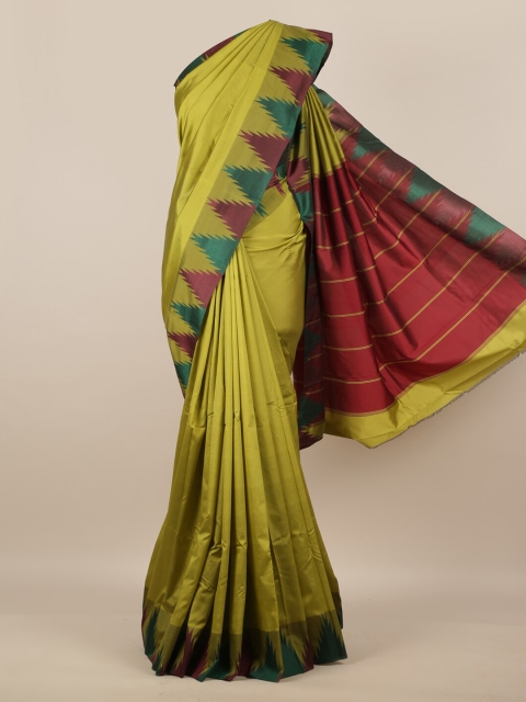 

Pothys Green Solid Art Silk Saree