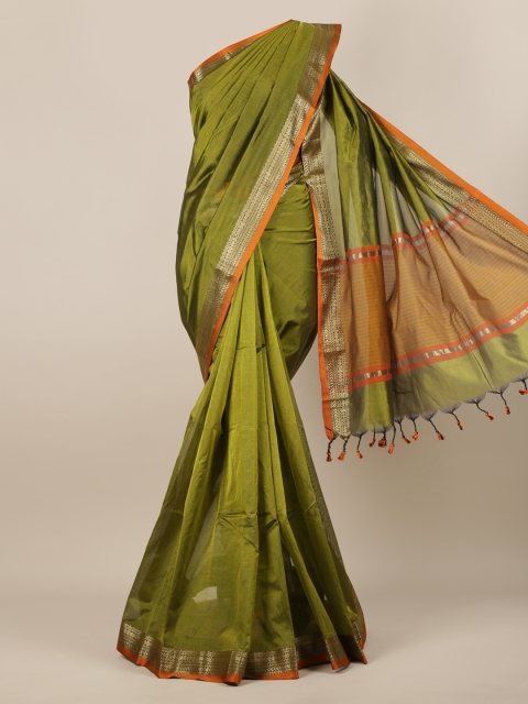 

Pothys Green Solid Silk Cotton Saree