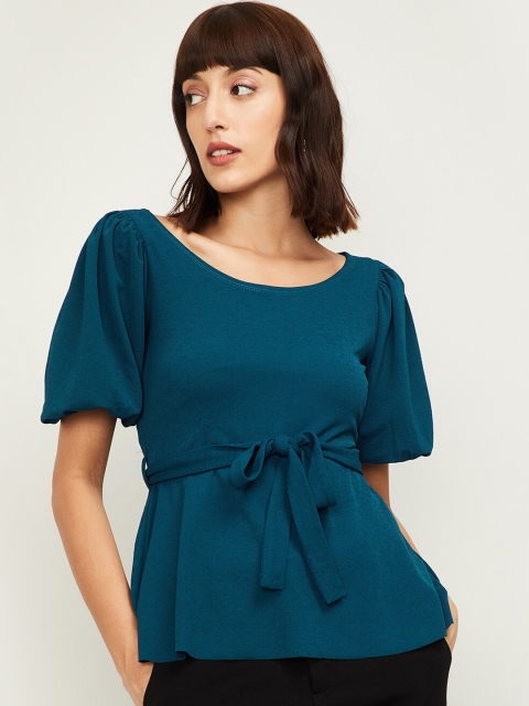 

CODE by Lifestyle Teal Cinched Waist Top