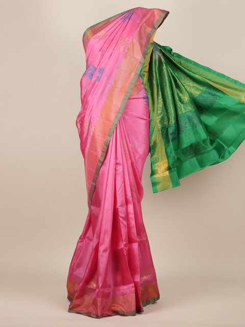 

Pothys Pink & Green Art Silk Woven Design Saree