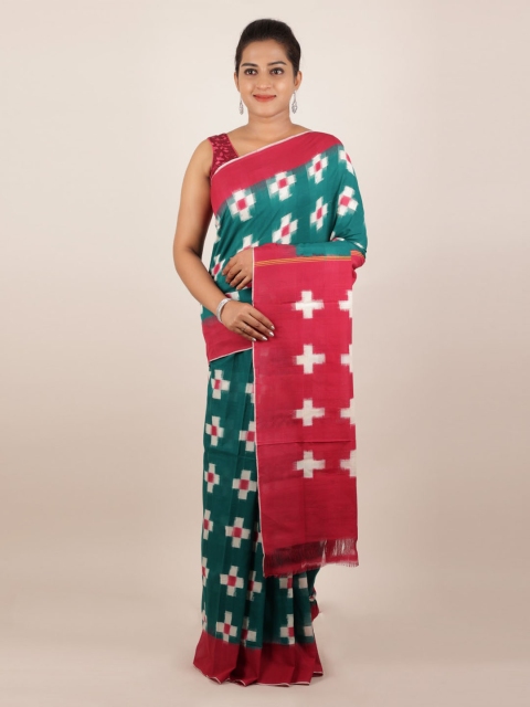 

Pothys Green Pure Cotton Woven Design Sambalpuri Saree