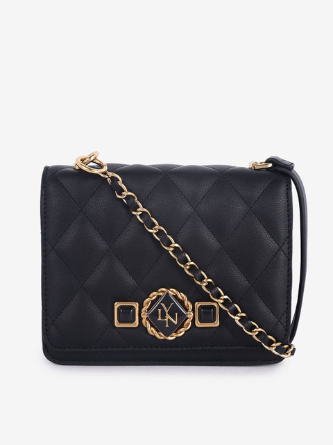 

LYN Black Textured Sling Bag