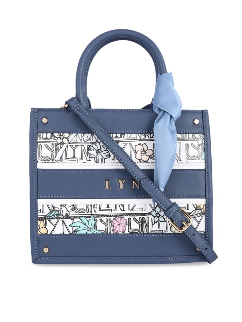 

LYN Women Blue Striped Sling Bag