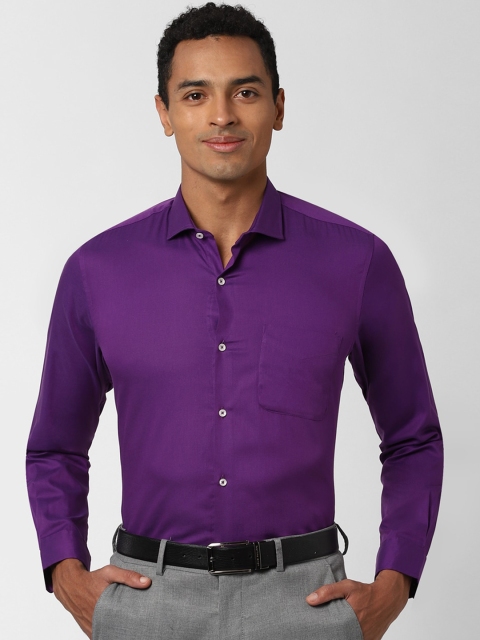 

Peter England Men Purple Regular Fit Solid Cotton Formal Shirt