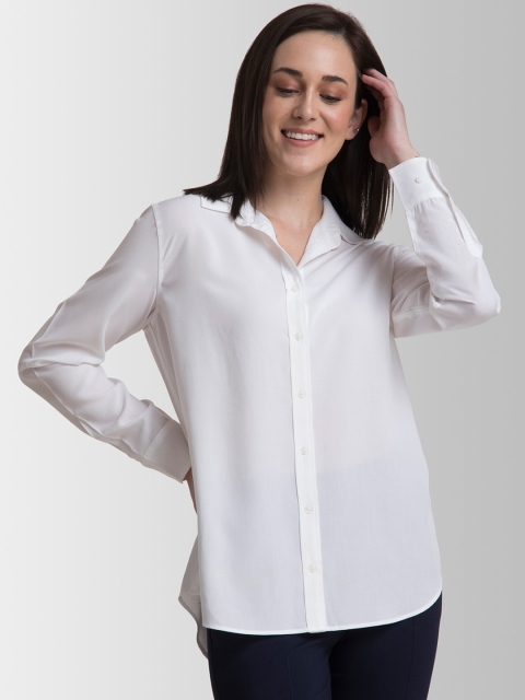 

FableStreet Women White Boxy Solid Casual Shirt
