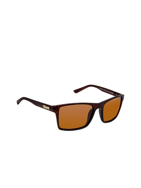 

David Blake Unisex Brown Lens Rectangle Sunglasses With Polarised & Uv Protected Lens