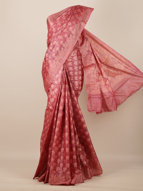 

Pothys Pink Pure Silk Woven Design Tussar Saree