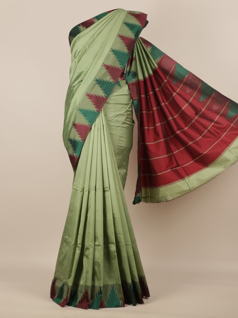 

Pothys Green Solid Art Silk Saree