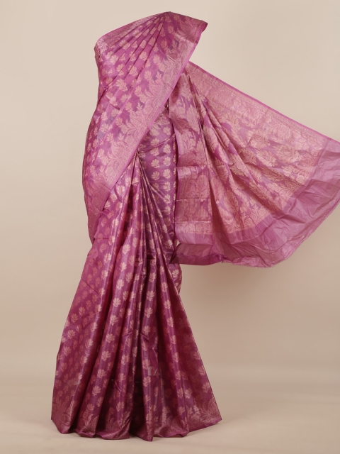 

Pothys Purple Pure Silk Woven Design Tussar Saree