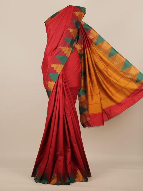 

Pothys Red Solid Art Silk Saree