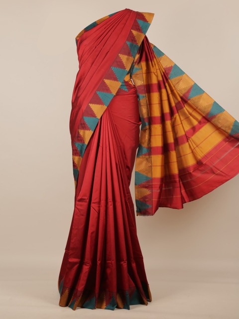 

Pothys Red Solid Art Silk Saree