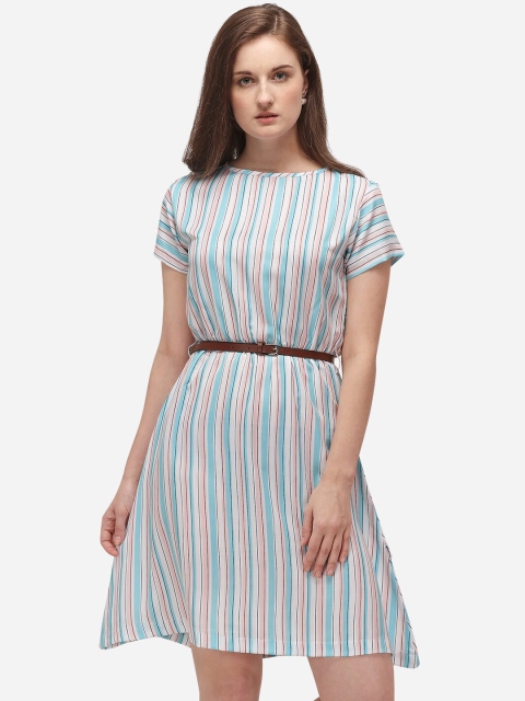 

Yuvraah Women Multicoloured Striped A-Line Dress, Multi