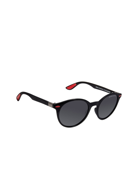 

David Blake Unisex Grey Lens & Black Round Sunglasses UV Protected Lens M_SGDB1948
