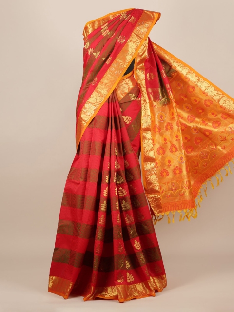 

Pothys Red Woven Design Pure Silk Saree