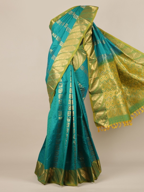 

Pothys Blue Woven Design Pure Silk Saree