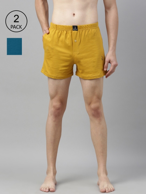 

QUARANTINE Men Pack Of 2 Solid Boxers QBXCMB_AWD_INK-M, Mustard
