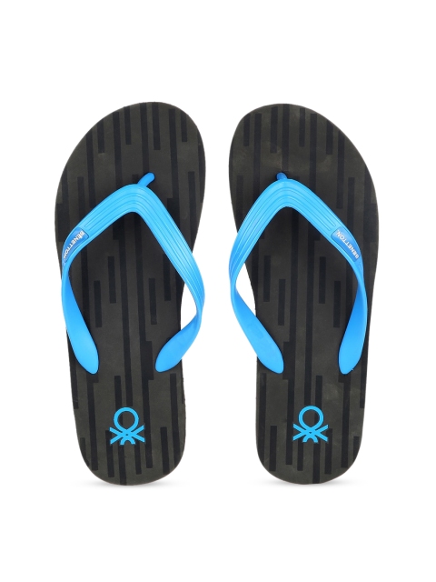 

United Colors of Benetton Men Blue & Grey Printed Thong Flip-Flops