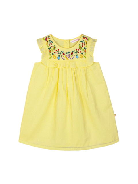 

Budding Bees Girls Yellow Solid A-Line Dress