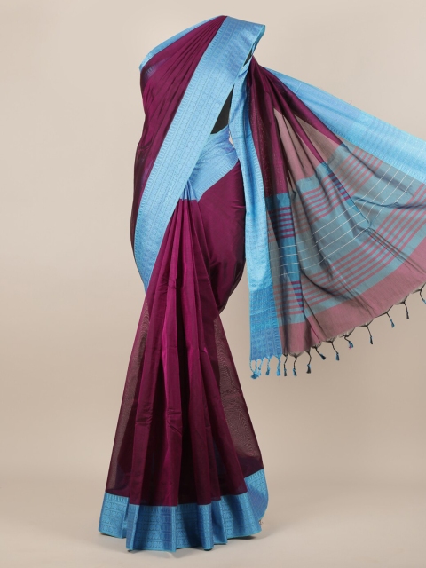 

Pothys Purple Solid Silk Cotton Saree