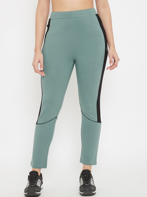 

C9 AIRWEAR Women Green & Black Solid Active Track Pants